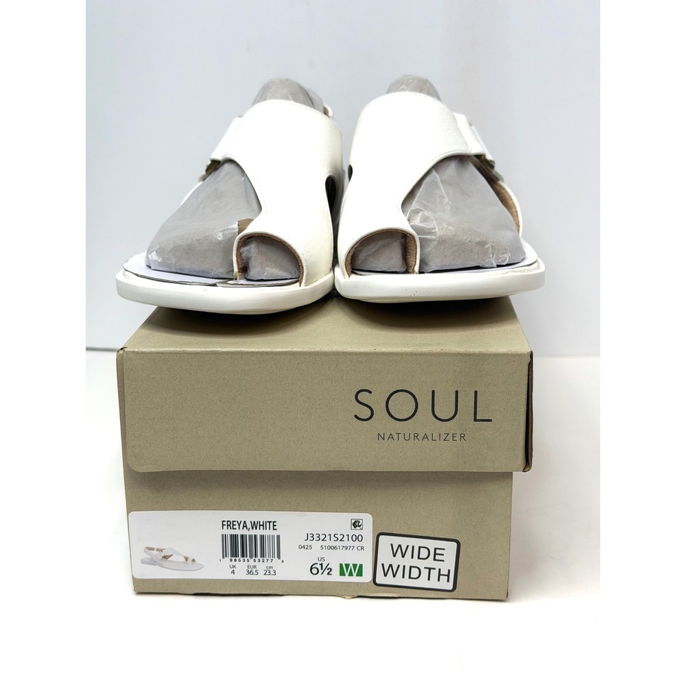 Soul Naturalizer Women's Freya Toe Loop Footbed Slingback Sandals White 6.5W NWT